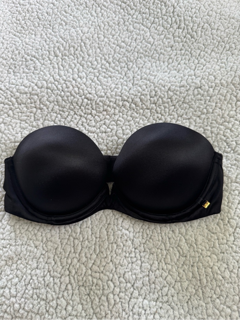 Victoria's Secret Black Strapless Padded Bandeau Bra